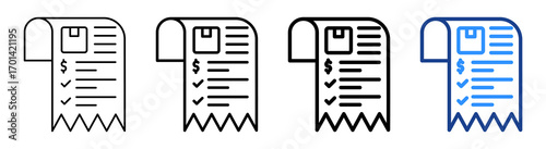 Package Receipt Icon Different Style Outline Collection Set