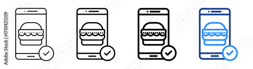 Order Food Icon Different Style Outline Collection Set