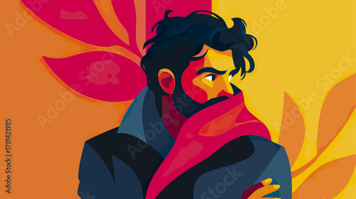 Colorful man in stylish outfit