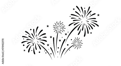 celebratory fireworks display lighting up the night sky
