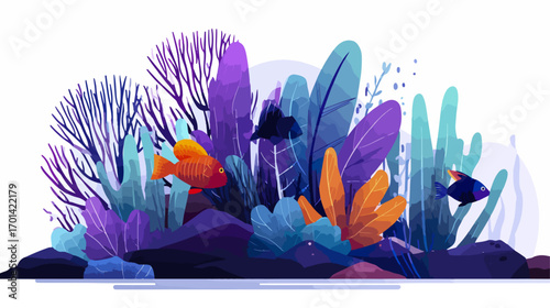 Colorful underwater coral reef scene