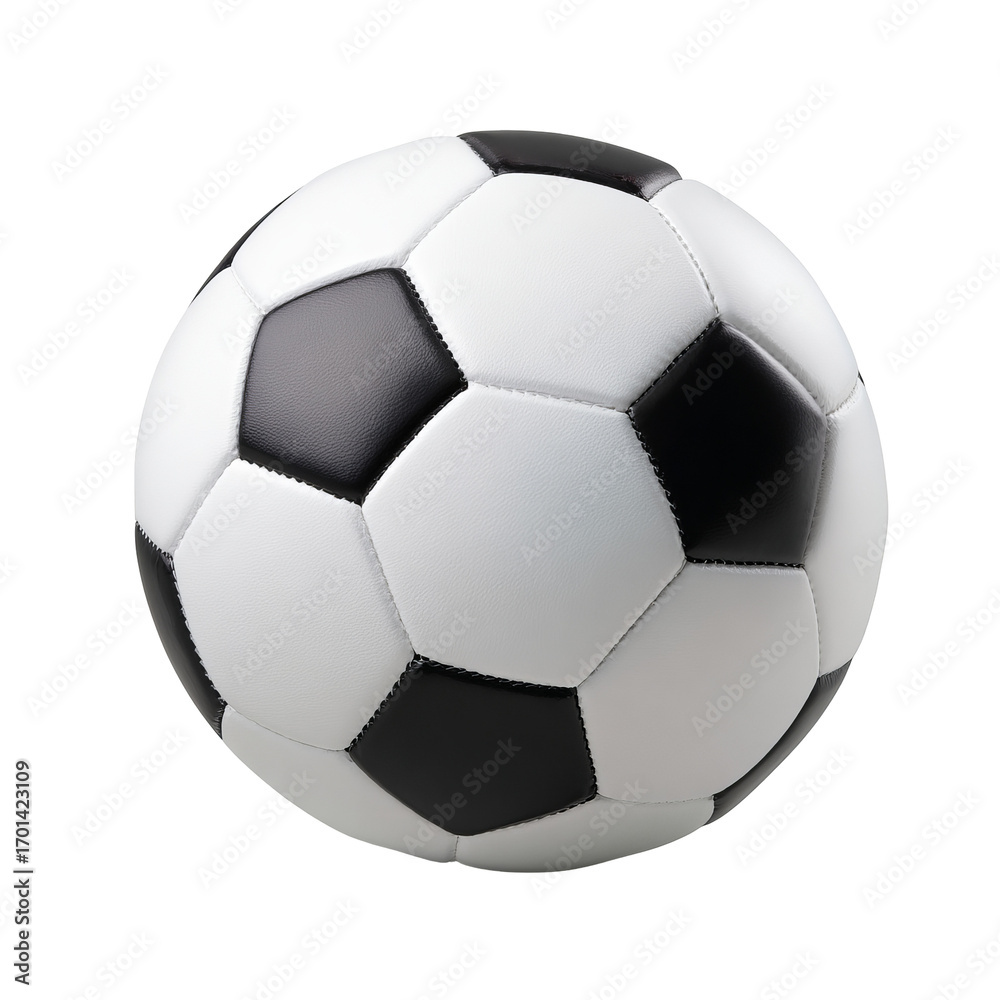Naklejka premium Soccer ball, black and white panels (1)