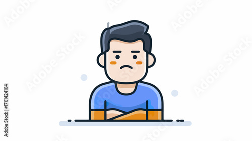 Discontented person illustration