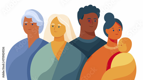 Diverse people group illustration