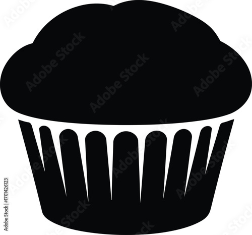 Delicious chocolate muffin icon vector isolated simple graphic vector