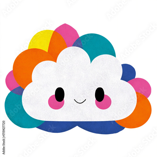 Cloud - A white puff with orange edges