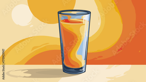 Glass of orange juice illustration
