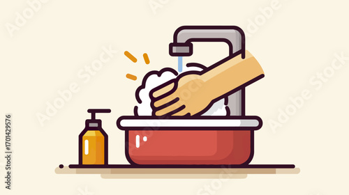 Hand washing illustration
