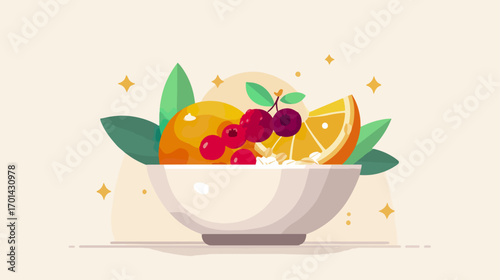 Healthy breakfast bowl with fruits