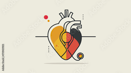 Heart illustration with symbolic colors