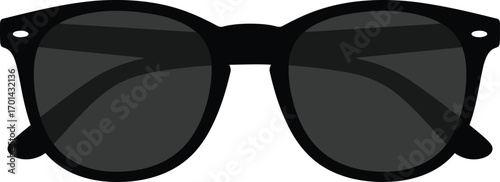 Classic black round sunglasses stylish eye protection summer fashion accessory vector