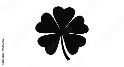 a simple black silhouette of a four leaf clover
