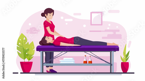 Massage therapy illustration relaxation treatment