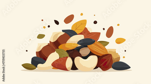 Mixed nuts and seeds display