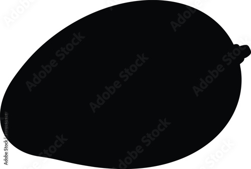 Fresh ripe mango fruit silhouette isolated healthy food ingredient vector