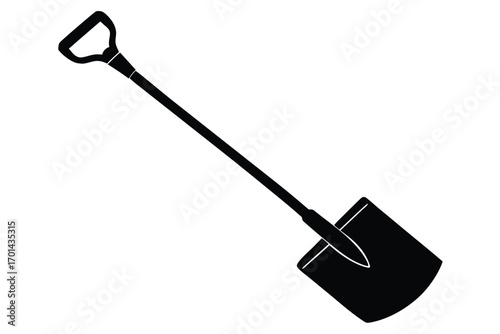 snow shovel silhouette vector art icon