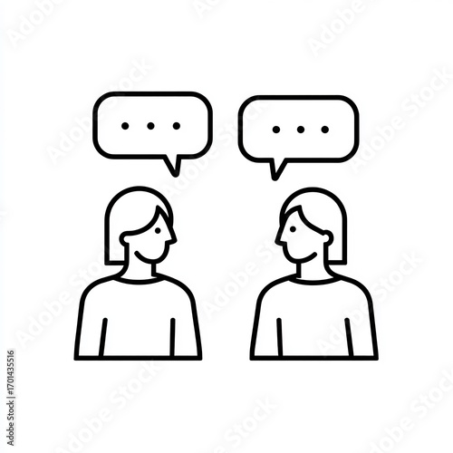 Communication dialogue conversation discussion interpersonal skills talking speaking vector icon