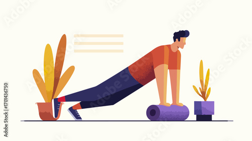 Person doing plank exercise indoor
