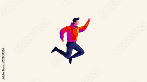 Person jumping dynamic illustration