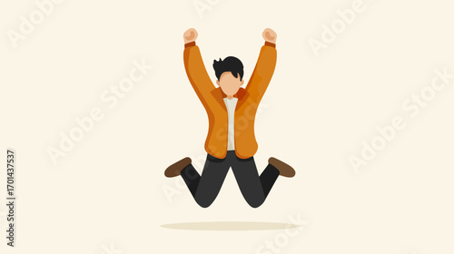 Person jumping with excitement