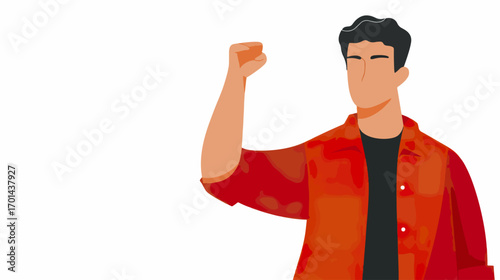 Person raising fist illustration
