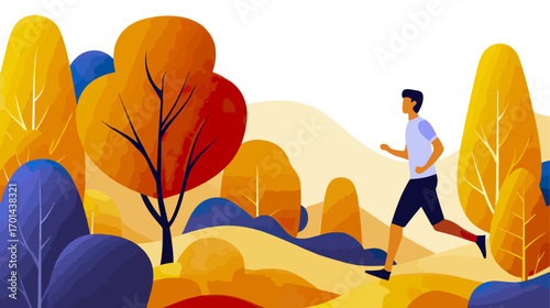 Person running in autumnal park