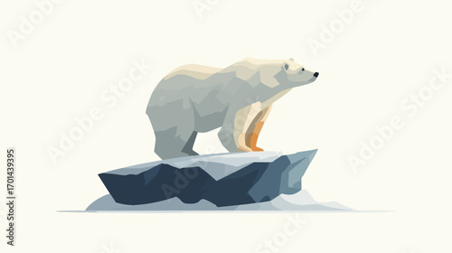 Polar bear on ice floe illustration