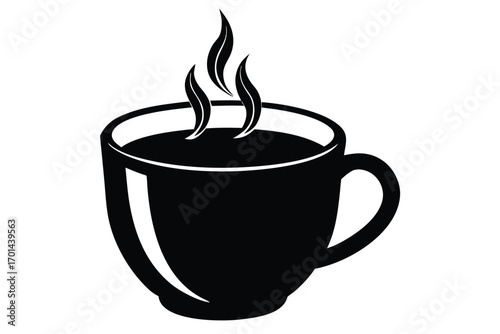 cup of hot cocoa silhouette vector art icon