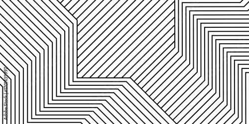 Abstract geometric pattern with bold black lines forming sharp angles and symmetry. Perfect for backgrounds, textures, and modern design concepts.