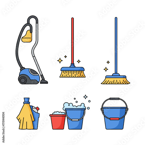 Cleaning Supplies Collection Vector Illustration
