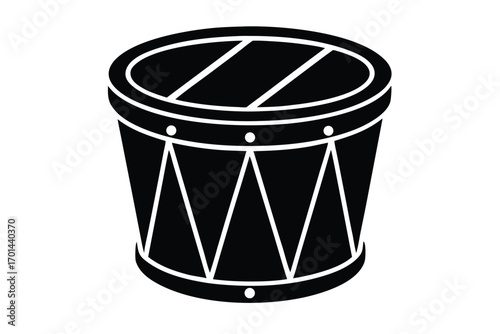 festive toy drum silhouette vector art icon
