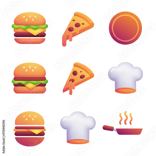 Delicious Fast Food Icons Set
