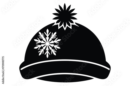 frosty hat silhouette vector art icon