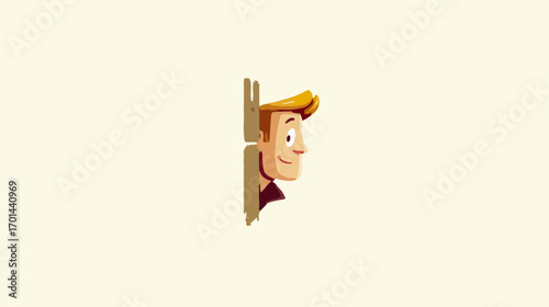 Smiling man profile view illustration