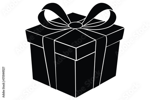 gift box silhouette vector art icon