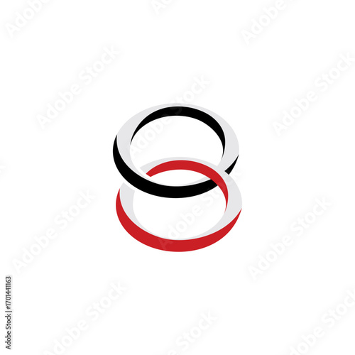 round ring circle ring with two colors