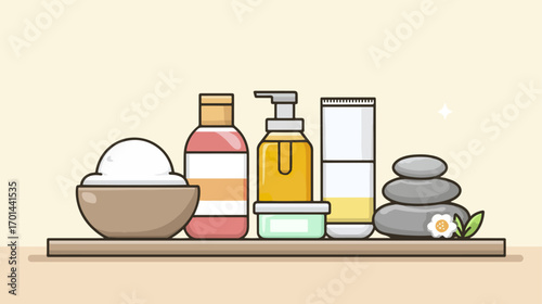 Spa products display shelf