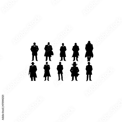 Mafia silhouette vector set 