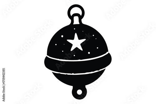 holiday sleigh bell silhouette vector art icon