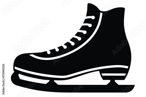 ice skate silhouette vector art icon