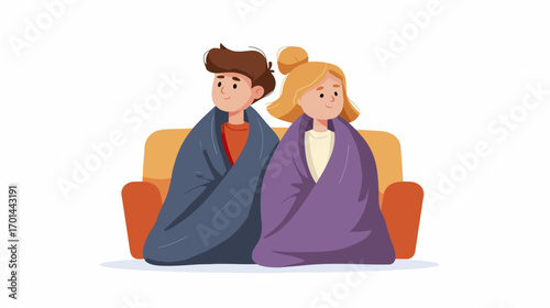 Two people cozying up on a couch