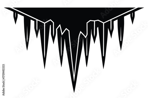 icicle hanging silhouette vector art icon