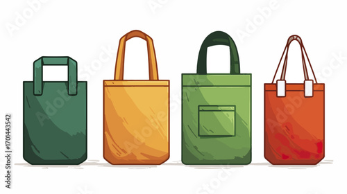 Variety of colorful tote bags