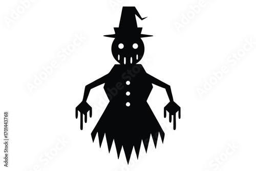 icicle snowman silhouette vector art icon