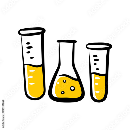 Laboratory Glass Test Tubes hand drawing icon for web and graphic design