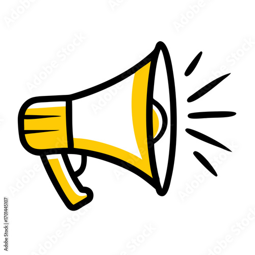 Marketing Strategy Promotion Megaphone hand drawing icon for web and graphic design