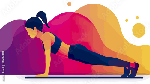 Woman doing plank exercise