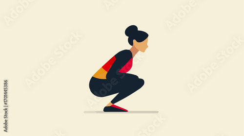 Woman in a squat pose