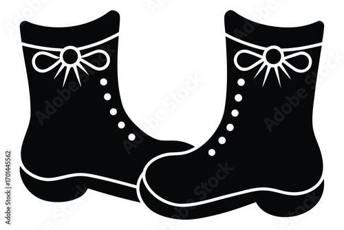 santa boots silhouette vector art icon