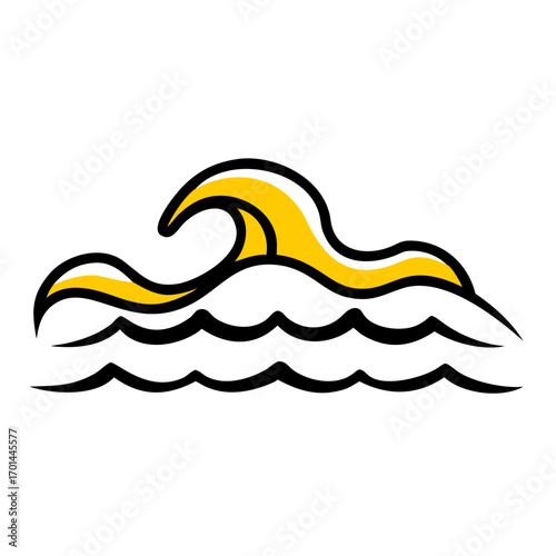 Sea Waves Ocean Water hand drawing icon for web and graphic design